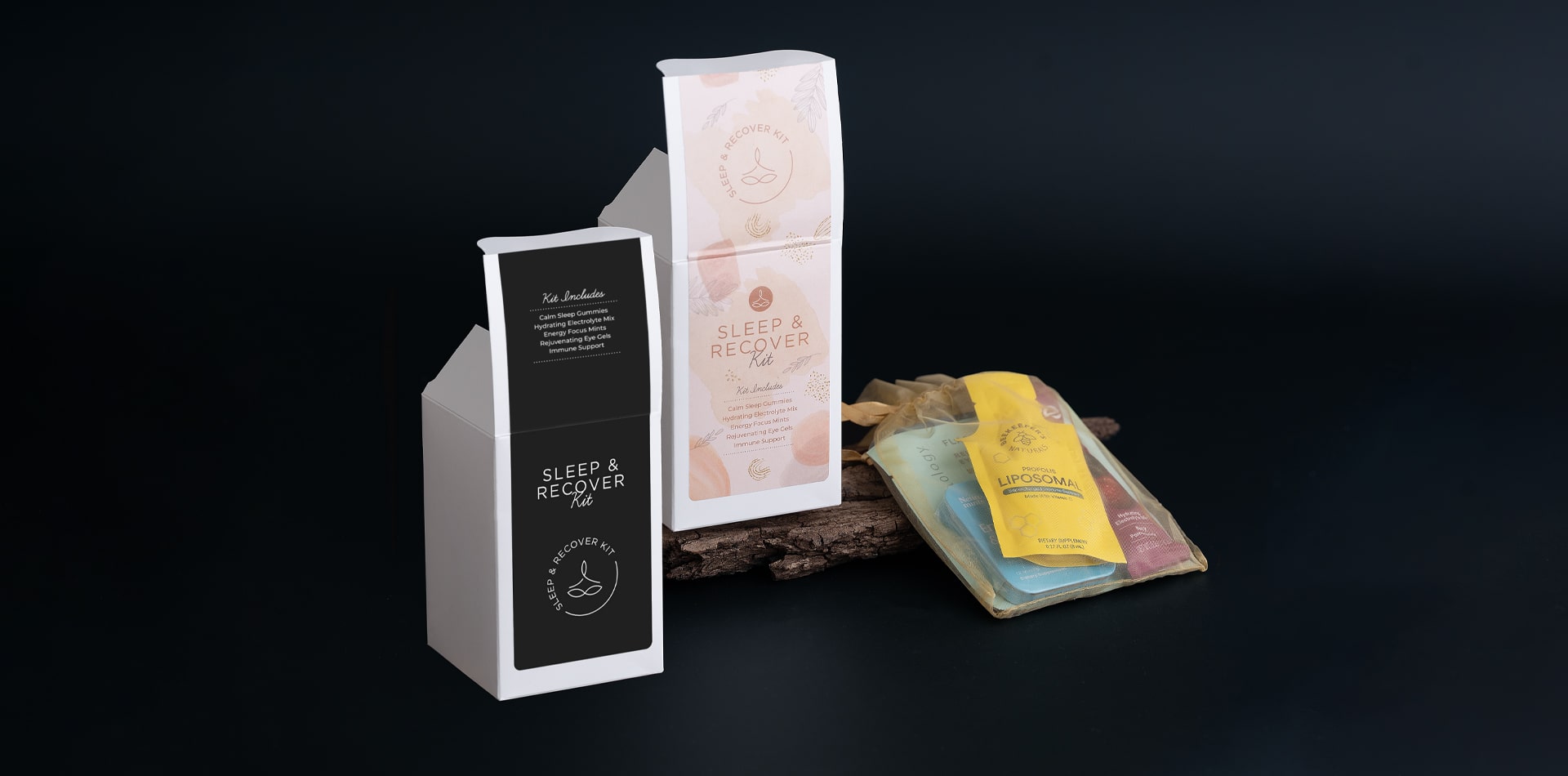 Torn Ranch Sleep and Recovery Wellness Kit, with Calming Sleep Gummies, Hydrating Electrolyte Mix, Energy Focus Mints, Rejuvenating Eye Gels and Immune Support.