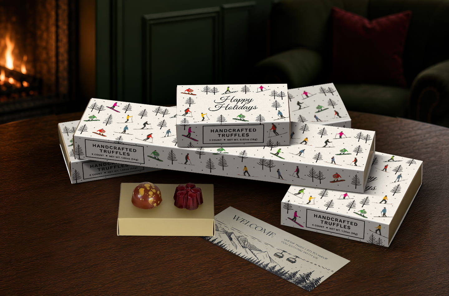 Torn Ranch Winter Collection featuring handcrafted gourmet truffles inspired by seasonal holiday flavors.