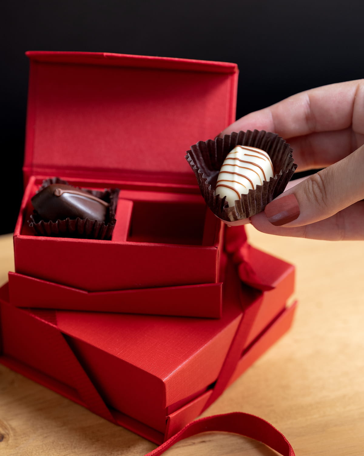 Chocolate Truffles in Red Lakeville Box
